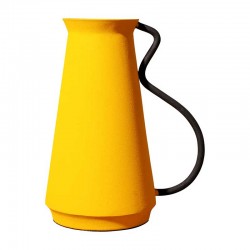 Vase métal jaune graphique