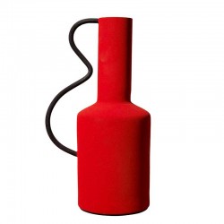 Vase métal Rouge graphique